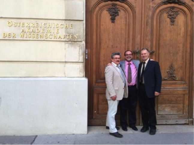 Bob Hazen with Christian Koeberl and Hermann Erlich at the Austrian Academy of Sciences