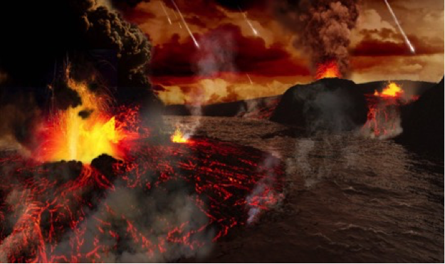 artist rendering of formation fo black basaltic crust